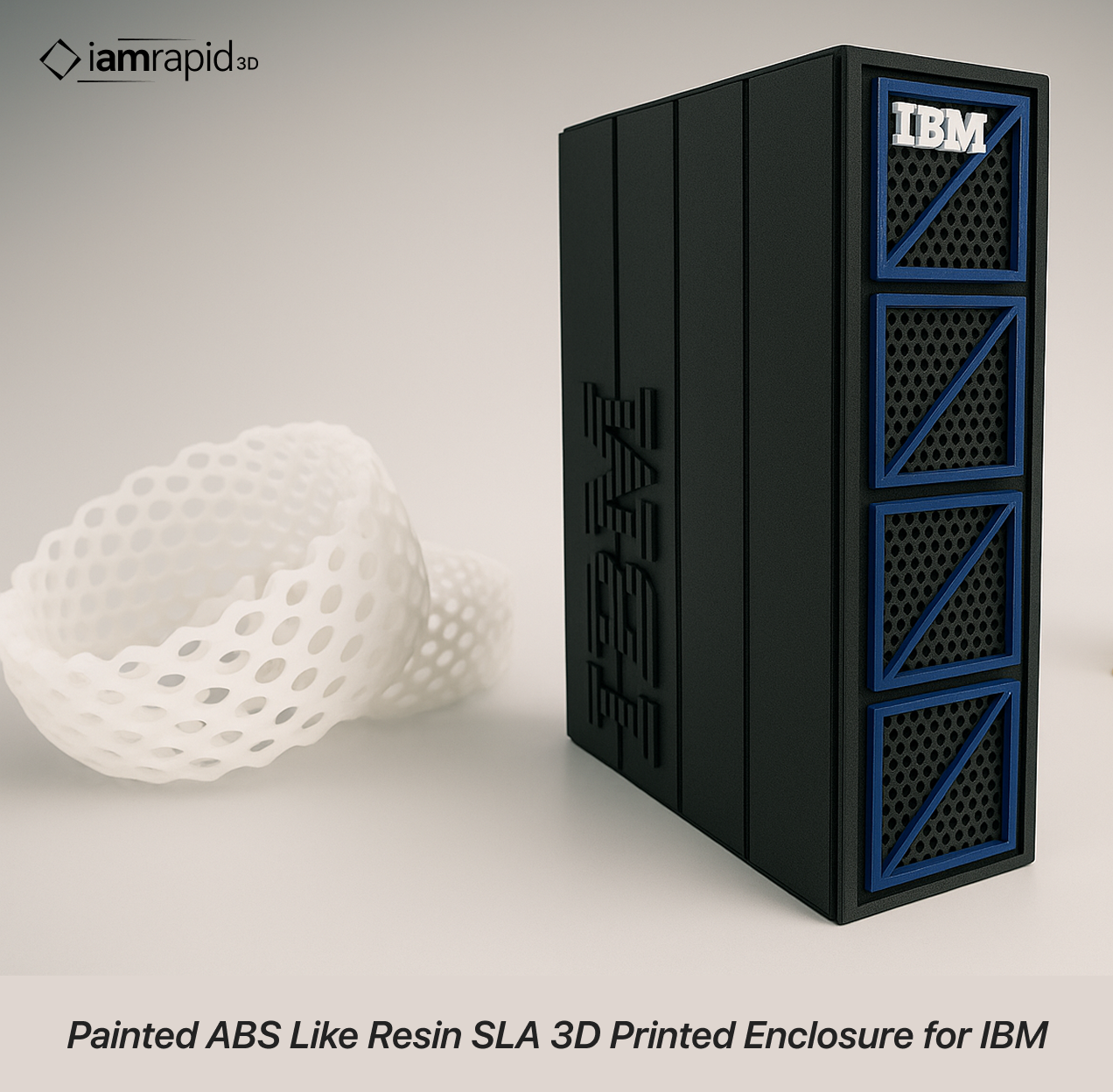 Painted ABS-Like Resin SLA 3D printed enclosure manufactured for IBM